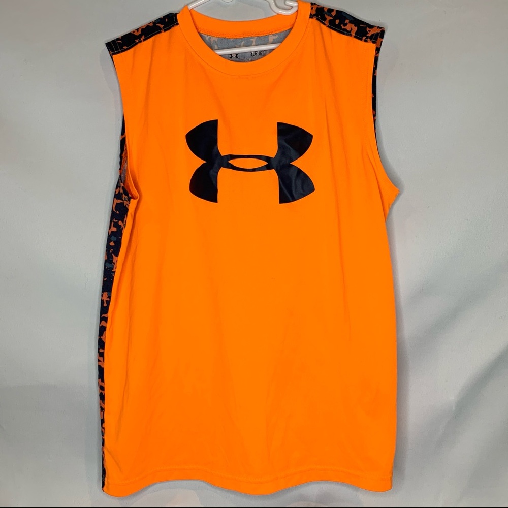 Under Armour Heat Gear Boys Muscle Shirt Orange